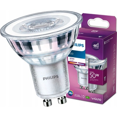 Philips 8718699775674 LED žiarovka 1x4,6W GU10 370lm 3000K biela, bodová, Eyecomfort