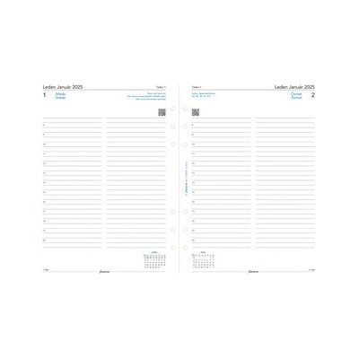 Filofax Denní kalendář 2025 den/1 strana Čj náplň A5 diářů – Zboží Živě