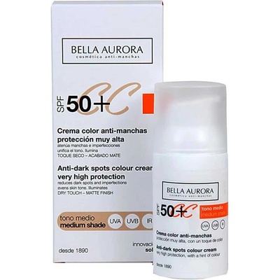 Bella Aurora Anti-Dark Spot Colour Cream SPF50+ 30ml - White (Medium Tone)