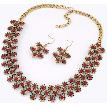 Súprava Fashion Jewellry náhrdelník a náušnice červený BNH0145b