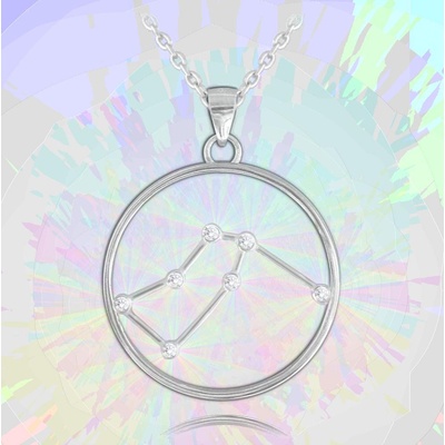 MINET Stříbrný Stars Vodnář Czech Crystal JMAS9502SN45