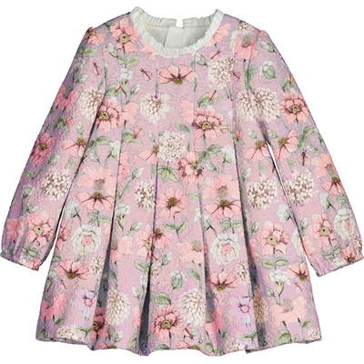 Mayoral Рокля жакард покрита с цветя за бебе момиче Майорал в розово