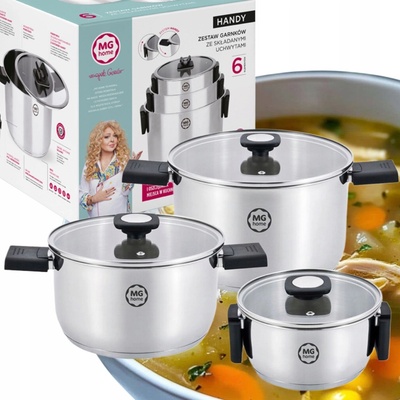 MG Home Sada hrnců Hendy Smart nerezová ocel 6 ks