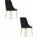 Leobert Imola černý samet / nohy v barvě dřeva 2 ks