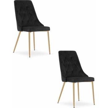 Leobert Imola černý samet / nohy v barvě dřeva 2 ks