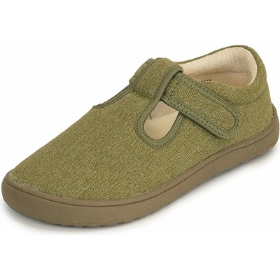 Protetika chlapčenské Barefoot papuče KIRBY KHAKI zelená