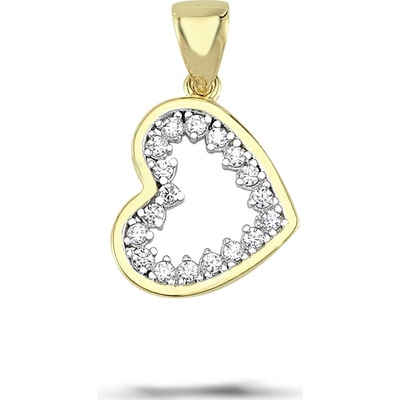 Lillian Vassago Zlatý přívěsek se zirkony Srdce LLV66 GP163Y