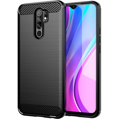 Forcell Противоударен Силиконов Калъф за Xiaomi Redmi 9, Forcell Carbon Case, Черен (5903396068232)