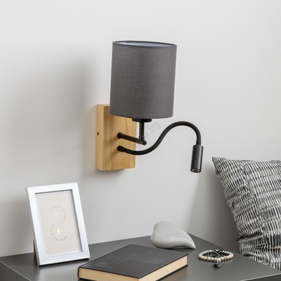 Brilagi - LED Аплик NUBILA WOOD 1xE27/25W/230V + LED/3W дъб/антрацит (BG1564G)