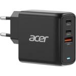 Acer Адаптер Acer Power Adapter 67W PD GaN Charger, 2 x USB C and 1 x USB A, EU Plug, 100W USB-C cable, Black (Retail Pack) (ZL.ADTCC.00J) - technomall