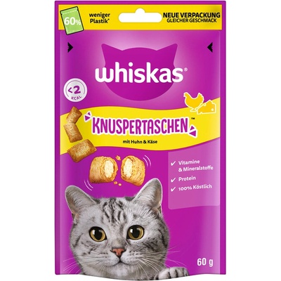 Whiskas Křupavé taštičky Kuře se sýrem 6 x 60 g