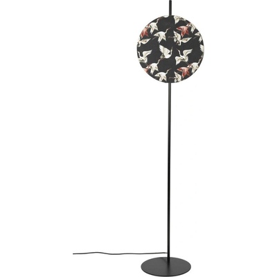 White Label Living Черна подова лампа с текстилен абажур (височина 158 cm) Jaylee - White Label (5100133)