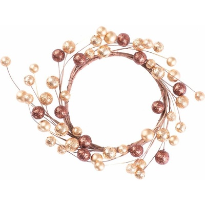 MagicHome veniec berries zlatý 15 cm