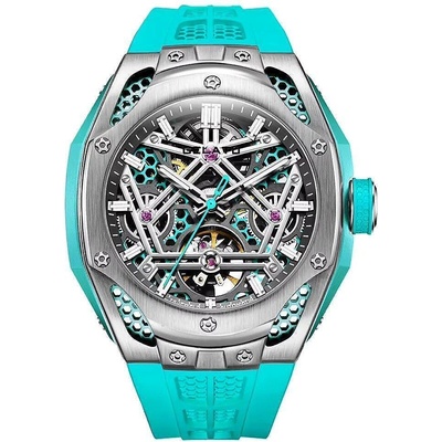 Gelatu Мъжки часовник GELATU Casual Sport, Автоматичен, Силиконова каишка, Син (GELATU-6008-BLUE)