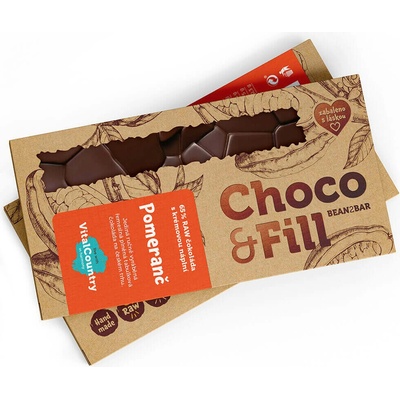 Choco & Fill plněná čokoláda 65 % Pomeranč 100 g