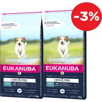 Eukanuba Grain Free Puppy Large Breed Salmon 2 x 12 kg
