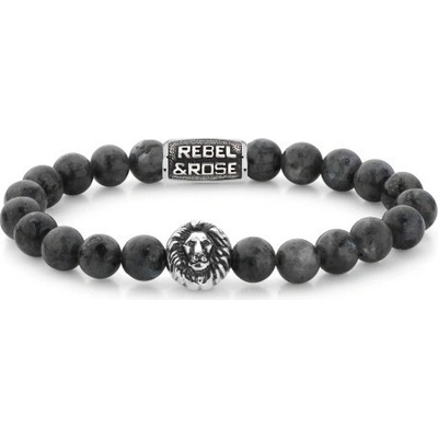 Rebel & Rose unisex náramek Grey Seduction 8 mm RR-8L025-S-XL
