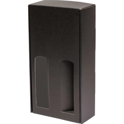 Darčeková krabica na víno 175x350x85 mm, 2 x 0,75 l, čierno-čierna