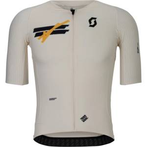 Scott Мъжка фланелка с къс ръкав за колоездене Scott Jersey Ultd Aero S/S Cycling jersey - Cotton White (056-4076-0113)