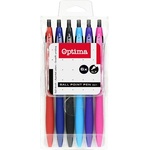 Optima Комплект химикалки optima с бутон 521 в смесени цветове 6 бр. 100918 (100918)