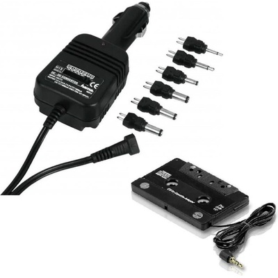 Sieťová nabíjačka adaptér z 12V na 1,5-12V 800 mA + 6 adaptérov + kazetový adaptér