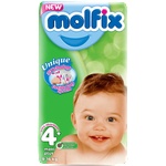 Molfix Бебешки памперси Molfix Jumbo 4+ от 54бр. от 9 до 16кг (m-7502-4+)