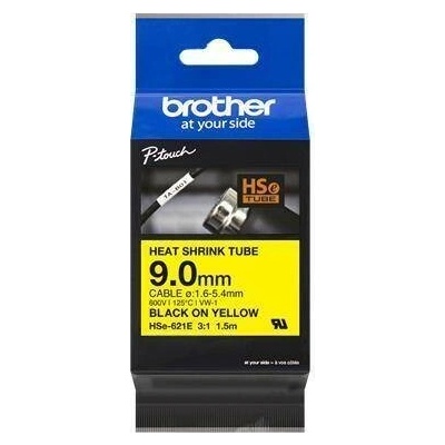 TZ páska HSe-621E žlutá-černá 9 mm x 1 5 m smršťovací BROTHER 23330