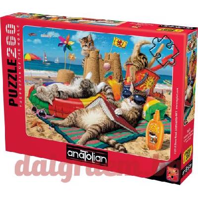 Anatolian Пъзел anatolian 3322 - 260 части - Котки на плажа (p3322)
