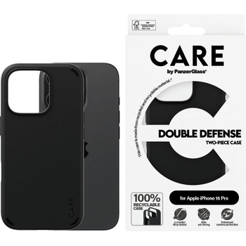 Panzer Калъф CARE - Double Defence, iPhone 16 Pro, черен (5715685003967)
