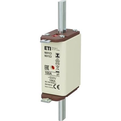 ETI Nožová poistka NV/NH 1C/I 100A gL/gG 500V KOMBI s izolovaným krytom