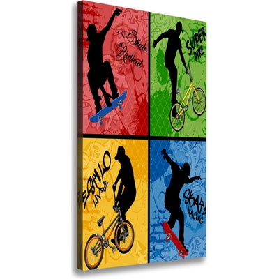 Vertikálny foto obraz na plátne Kolo a skateboard 50x100 cm