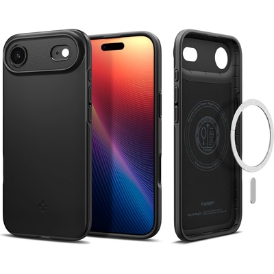 Spigen Качествен тънък матиран кейс с MagSafe за iPhone 17 Air - Spigen Thin Fit MagSafe Case (черен) (ACS10306)
