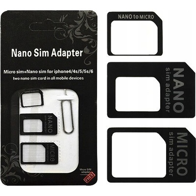 Adaptér SIM 3v1 (SIM, Micro SIM, Nano SIM) - NOOSY, barva černá