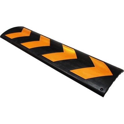 Ochrana stěn a sloupů, pryžový nárazník WallProtec Parking – černá, reflex.šipky, 800×210×35 mm