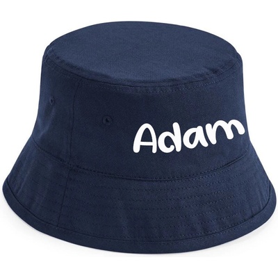 Detský klobúk s menom tmavo modrý
