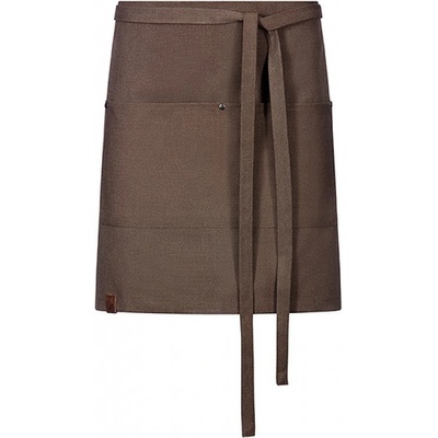 Exner Krátká číšinická zástěra s dvojkapsou Dark Green Washed 80x45 cm EX197
