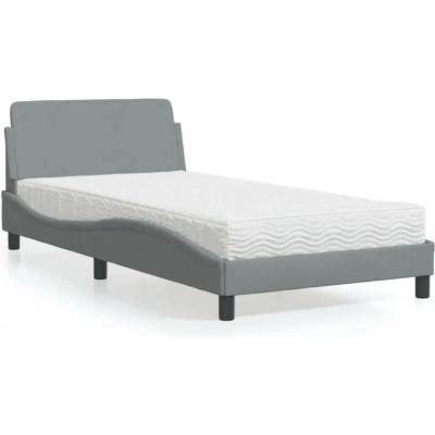 vidaXL 11461.3208344 Postel s matrací Dover světle šedá textil
