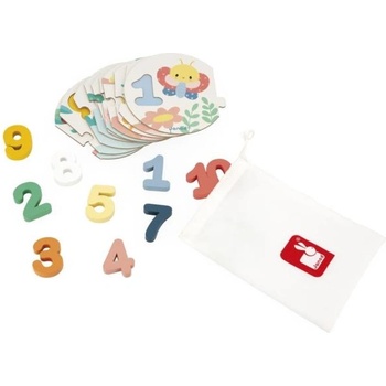 Janod Дървен пъзел за деца Числа Pure