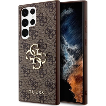 GUESS Гръб Guess PU 4G Metal Logo Case за Samsung Galaxy S24 Ultra - Кафяв