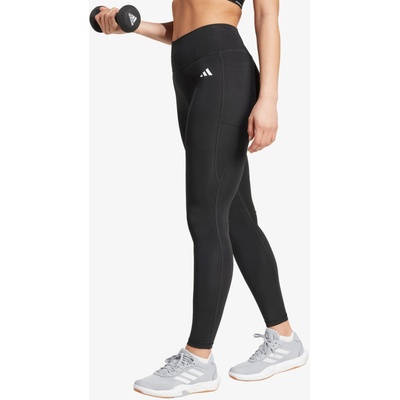 adidas OPTIME ESSENTIALS STASH POCKET LEGGINGS čierna biela