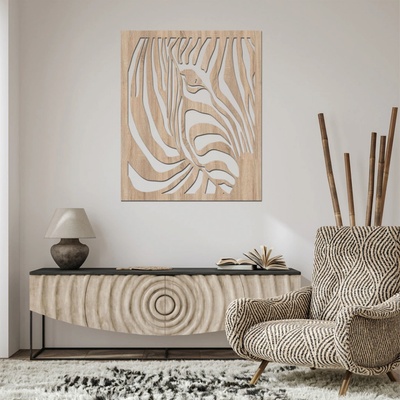 dřevo života Dřevěný obraz na zeď ZEBRA Rozměry (cm): 60x72, Zvolte barvu dekoru: Dub Sonoma