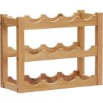 vidaXL Стойка за вино за 12 бутилки, 47x21x36 см, дъбов масив (289202)
