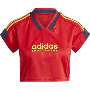 adidas Дамска фланелка Adidas House of Tiro Nations Pack Cut 3-Stripes Crop Jersey Womens - Red