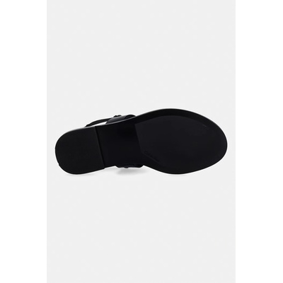 Calvin Klein сандали с равна подметка дамски от кожа ROUND FLAT SNDL THONG LTH HDW (HW0HW02926)