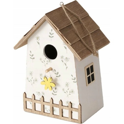 ProGarden Dřevěná hnízdní budka Kamille, s květinami 22 cm