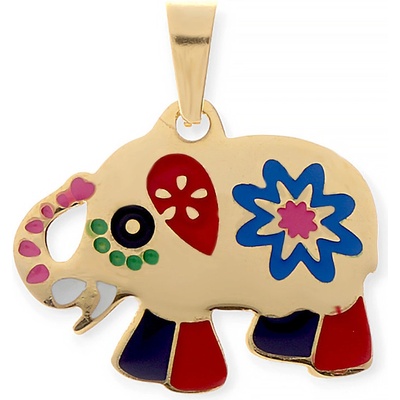 MPM Pozlacený přívěsek z nerezové oceli nerezový přívěsek Slon 6705 pozlacený SPD.6705