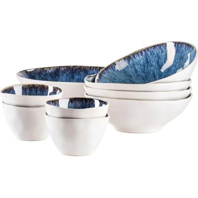 MÄSER 9dílná sada misek Frozen keramika modrá 26 cm