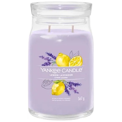 Yankee Candle Lemon Lavender голяма свещ с надпис 567 гр
