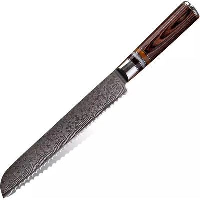 IZMAEL Damaškový kuchynský nôž Kašiwa Bread/Hnedá 18.5 cm
