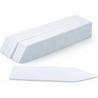 Plastová Etiketa záhradnícka vodeodolná zapichovacia, 10 mm x 50 mm, Plast, Biela, Balenie - 100 ks
